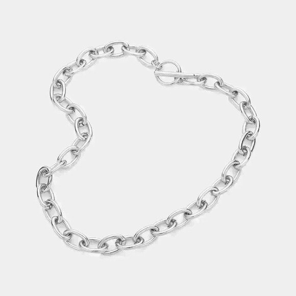 Stainless Steel Open Link Chain Necklace - Picture 2 of 2